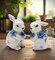 Ceramic Easter Bunny Rabbits with Blue Flowers Salt and Pepper Shakers, Gift for Her or Mom, Kitchen Décor, Spring or Easter Décor